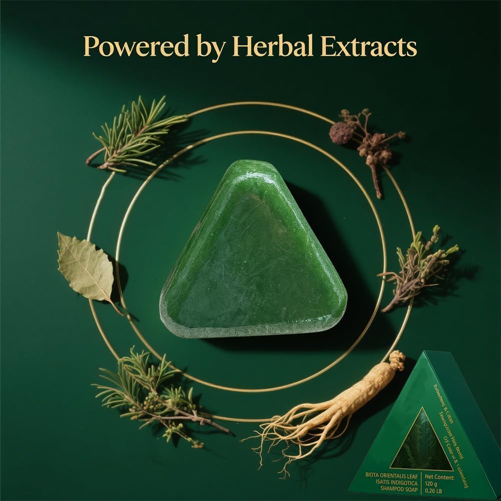 Seven Green - Natural Herbal Hair Shampoo Soap for Scalp Care and Hair Strengthening 125g