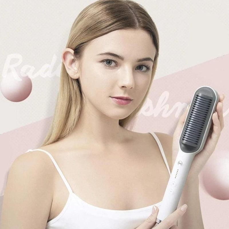 Hair Straightener Ceramic Heated Hair Brush khubsurti.pk